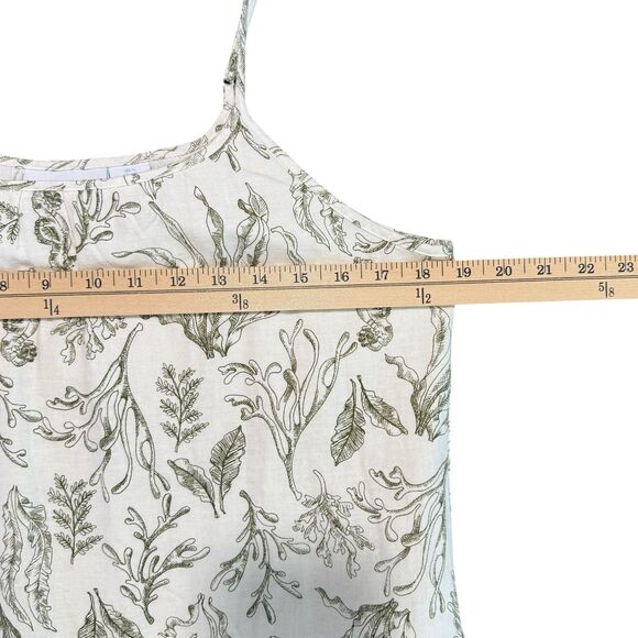 Martha Stewart 2pc Maxi Dress Set S Green Leaf Print Sweater Linen Blend Cottage - Picture 10 of 14